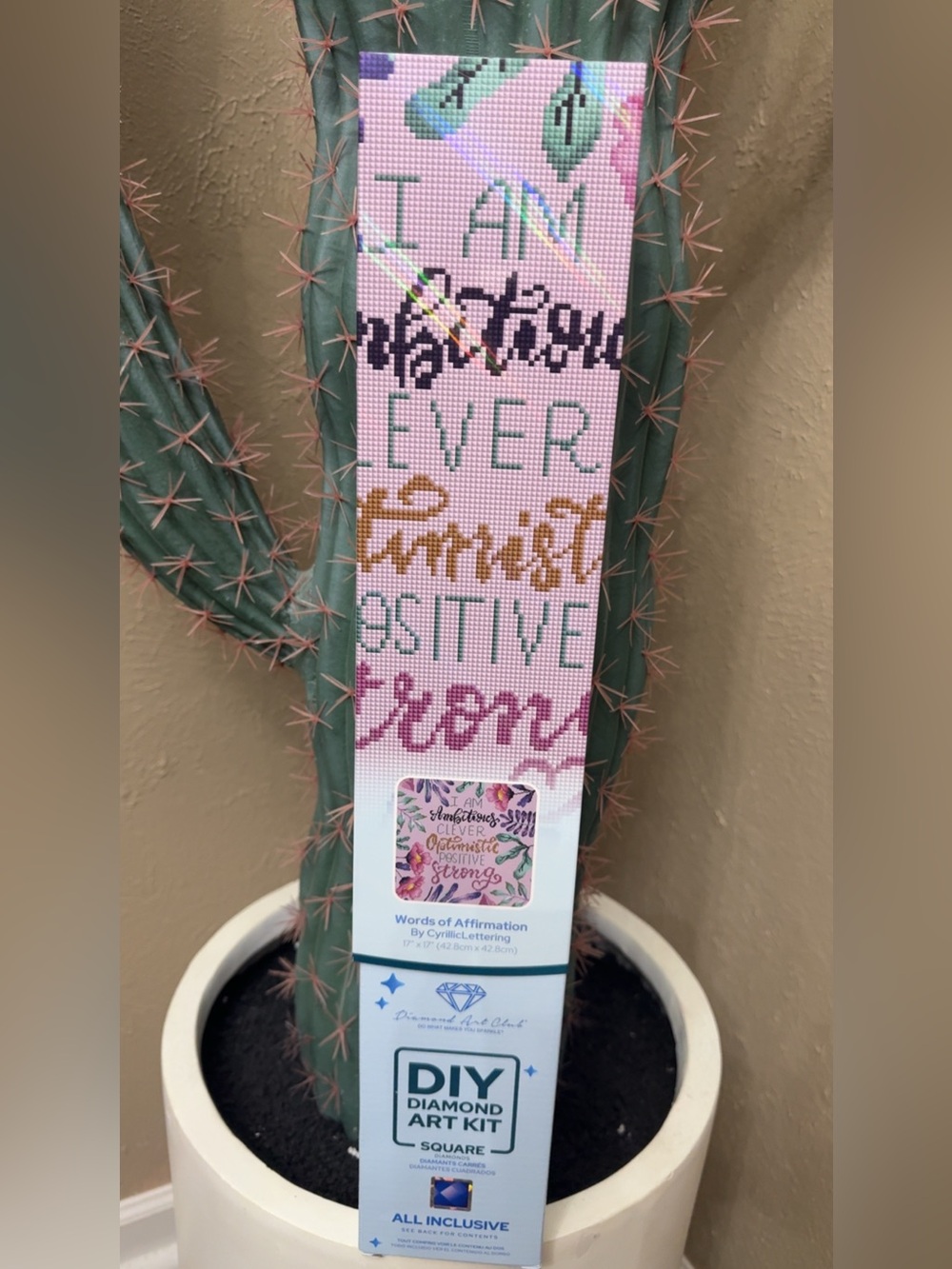 DIY Diamond Art Kit - Pink Affirmation Home Art Painting